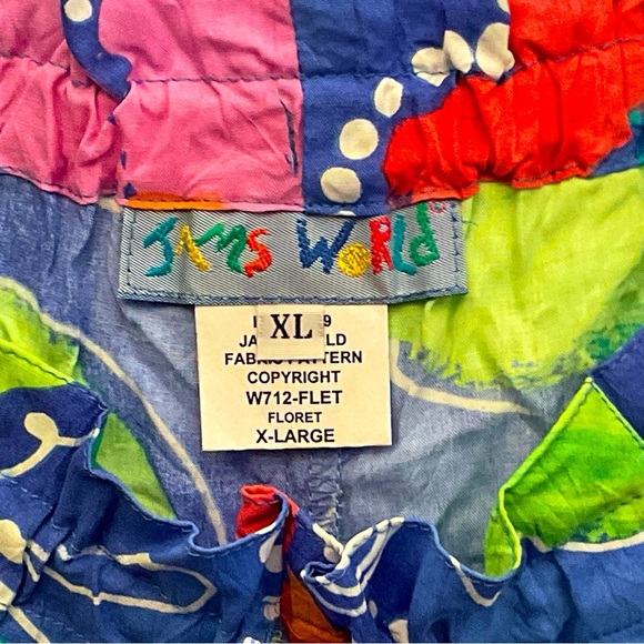 Jams World Floral Ladies XL Pajama Set, Drawstring Pants/Decorative  Buttons - Picture 7 of 16